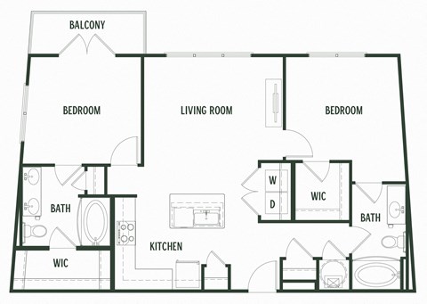 Spruce Floorplan with 1,022 Sq. Ft. at Arcadia Decatur, Decatur, GA